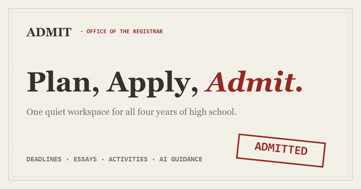 Simple Admit Admit — Your College Applications, Under Control